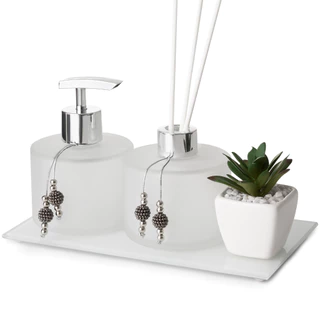 Kit Lavabo Luxo Difusor E Saboneteira Com Bandeja