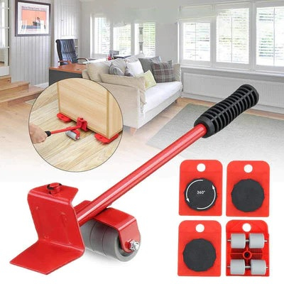 Aparelho Movedor Móveis Fácil Levantador Materiais Pesados Kit 5 Peças Sliders