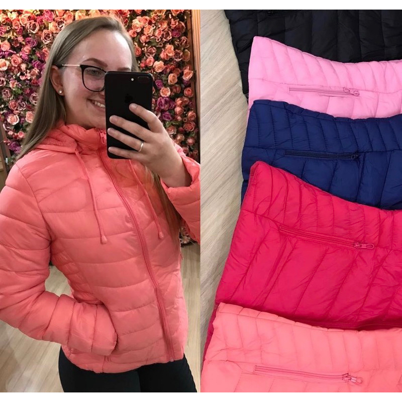 JAQUETA NAYLON FEMININA FORRADA COM CAPUZ JAQEUTA PUFFER FEMININA JAQEUTA DE INVERNO BOBOJACO