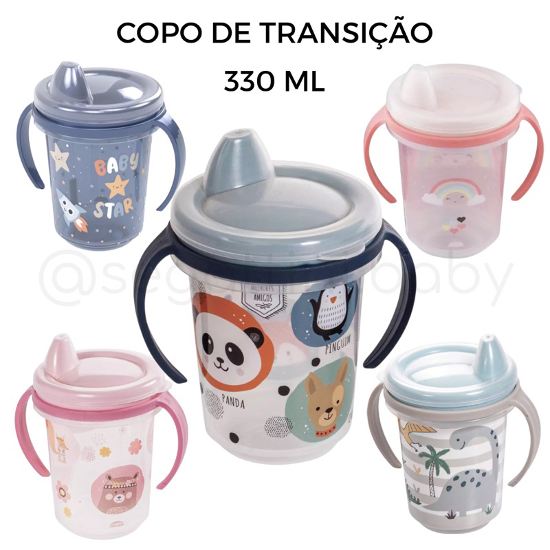 Copo de Treinamento Transição Infantil Bebe com Alça e Tampa | Shopee ...