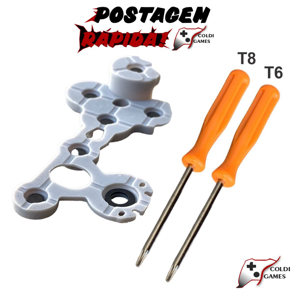Borracha Condutiva para Controles Xbox One Fat + Torx T6 e T8