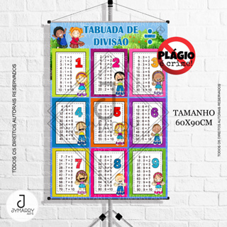 Banner Tabuada Multiplicação (coruja) - 60x90cm