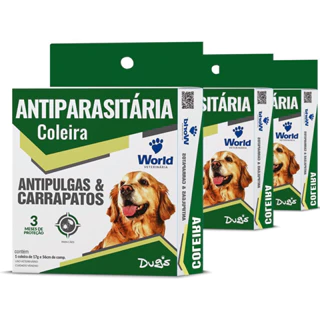 3 coleiras antiparasitários Dug’s World