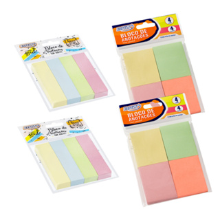 Bloco Adesivo Pastel 38 x 51mm 4 blocos c/ 50fls - (Unidade/Kit) BRW
