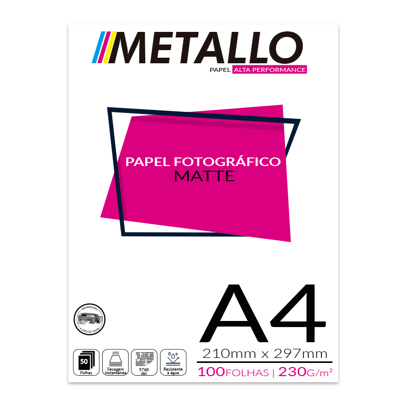 Papel Fotográfico Matte 230g A4 100 Folhas Shopee Brasil 8260