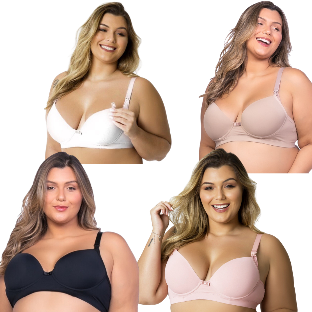 Sutiã Com Bojo Plus Size Liso Amamentação Conforto Premium Direto De Fábrica
