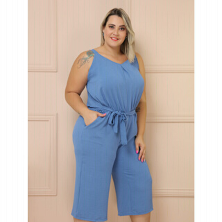 Macacão Pantalona Plus Size Shein Curve Feminino Novo Preto