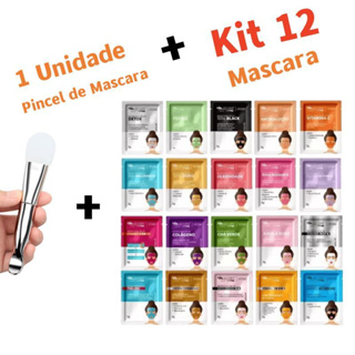 12 Máscara Facial Max Love Sache 8g +1Pincel de Silicone