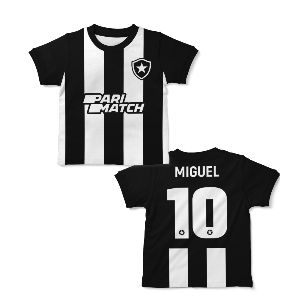 Camiseta infantil personalizada com nome Botafogo 2023 nova