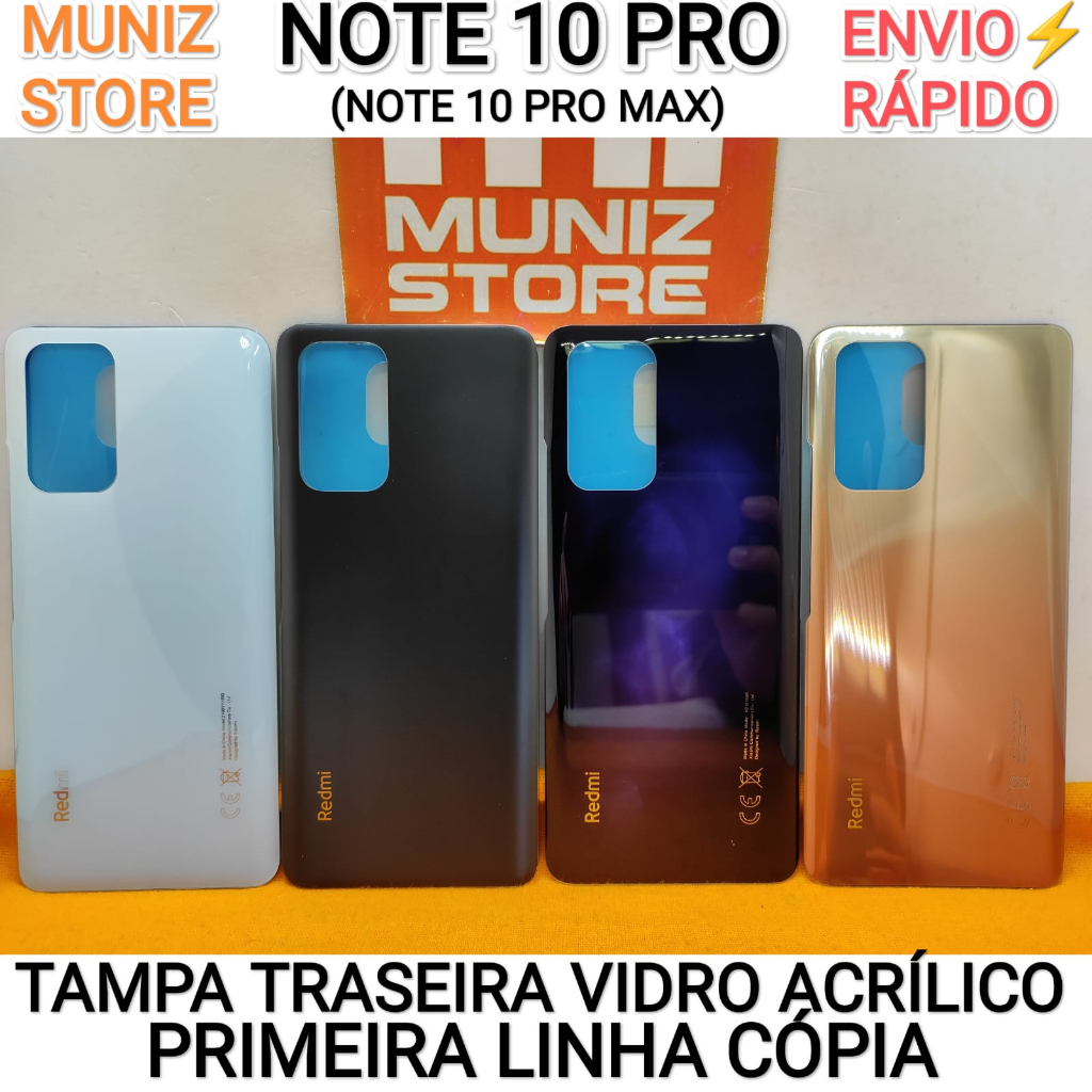Tampa Redmi Note 10 Pro /Note 10 Pro Max Traseira 1° Linha Cópia Capa Traseira - Encaixe Perfeito