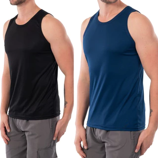 Kit 2 Regatas Masculina Lisa Dry Fit Poliester Treino Academia Esportes