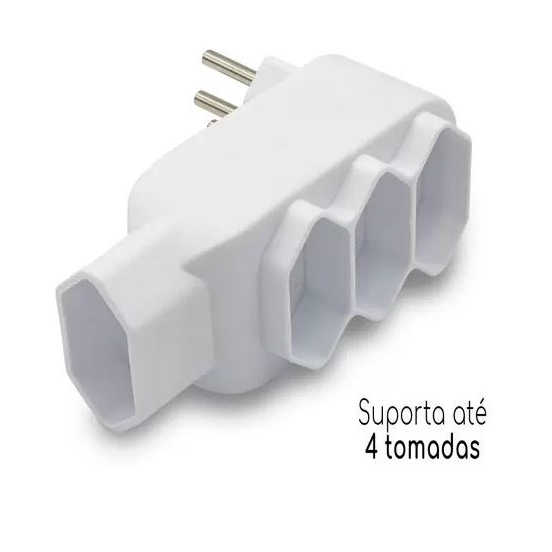 Tomada Benjamin e Adaptador 4 Tomadas 3 Pinos Tripolares