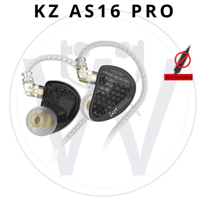 KZ AS16 PRO (sem microfone) - Fone de retorno profissional