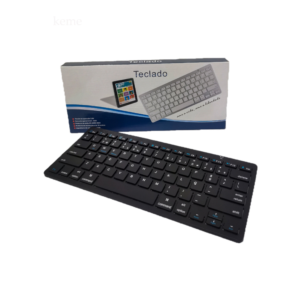 Teclado Bluetooth Sem Fio Padrão Apple iMac iPad Pc Wireless