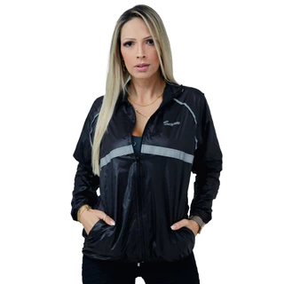 Jaqueta Corta Vento esporte Feminina com faixa refletível de segurança