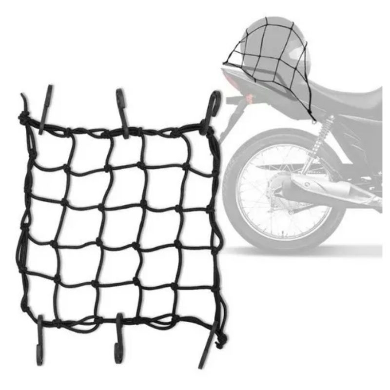 Rede Aranha Elástico moto 35x35 c/6 ganchos