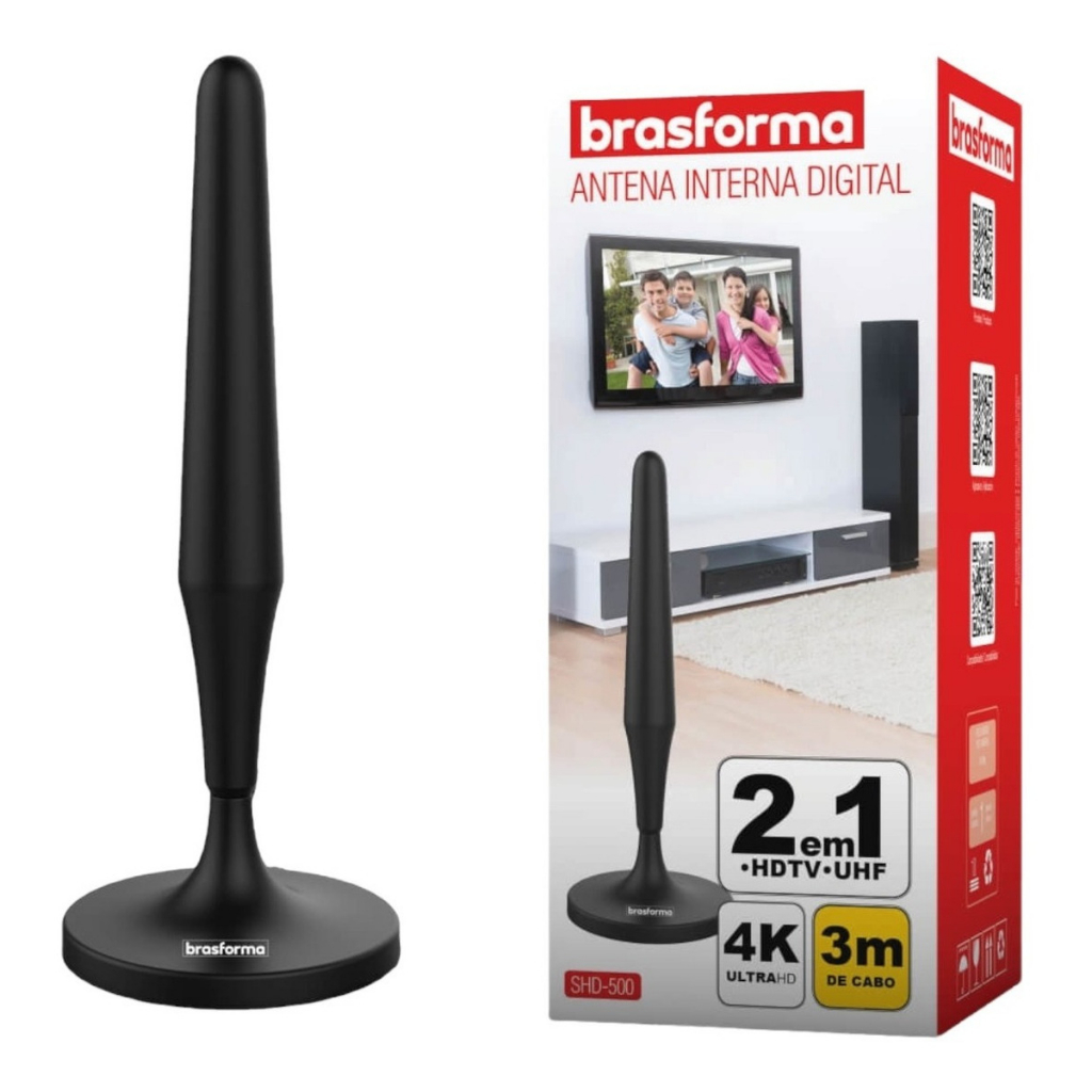 Antena Digital Interna 4K 2 em 1 Uhf Hdtv 3m de cabo | Shopee Brasil