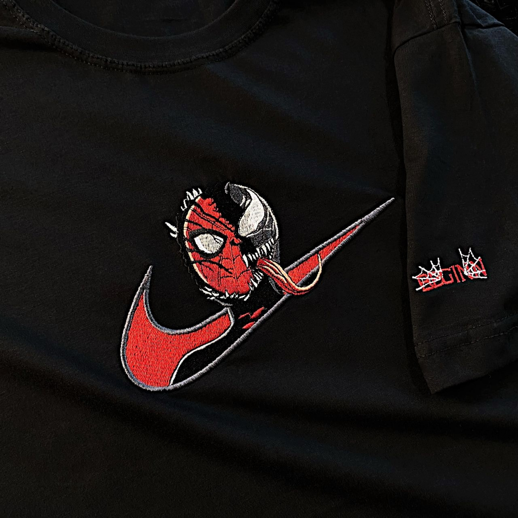 Camiseta Homem Aranha Bordado Marvel herói camisa 100% algodao penteado Venon