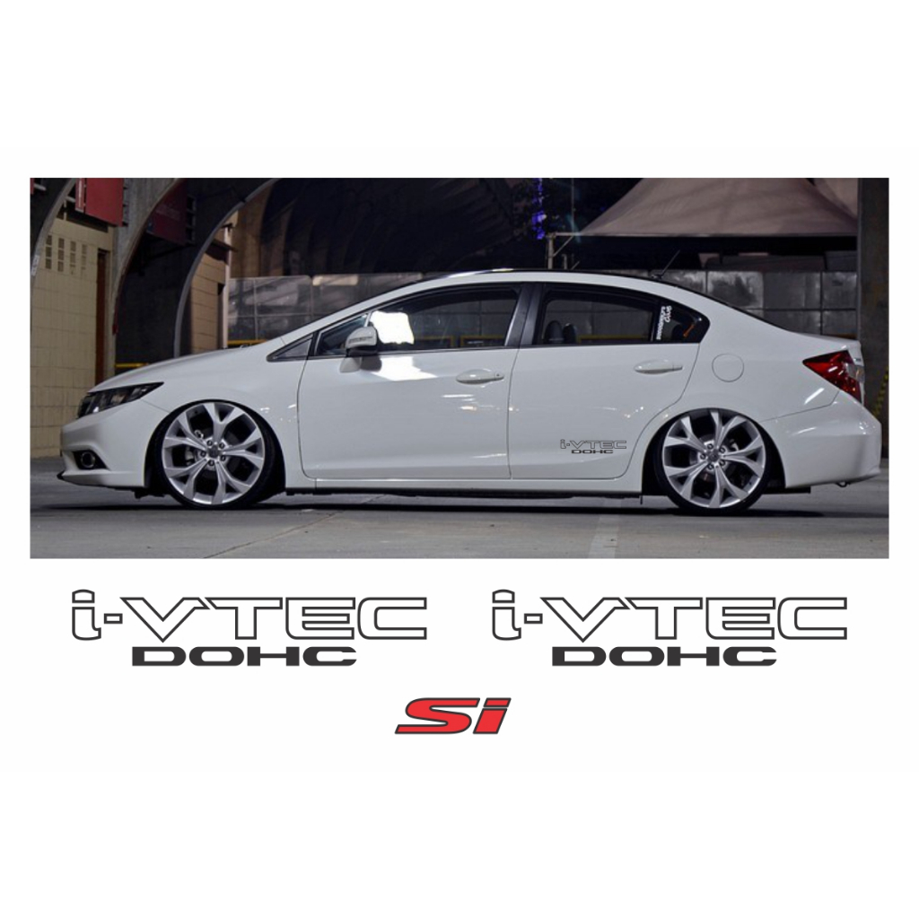 Adesivo I-vtec Dohc + Si para Honda Civic Carro Tuning Recortado Adesivo vazado