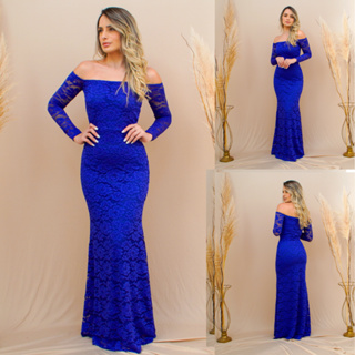 Vestido longo best sale sereia azul royal