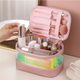 Necessaire Organizador de Maquiagem Porta Pincel Higiene Pessoal Impermeável para Viagem