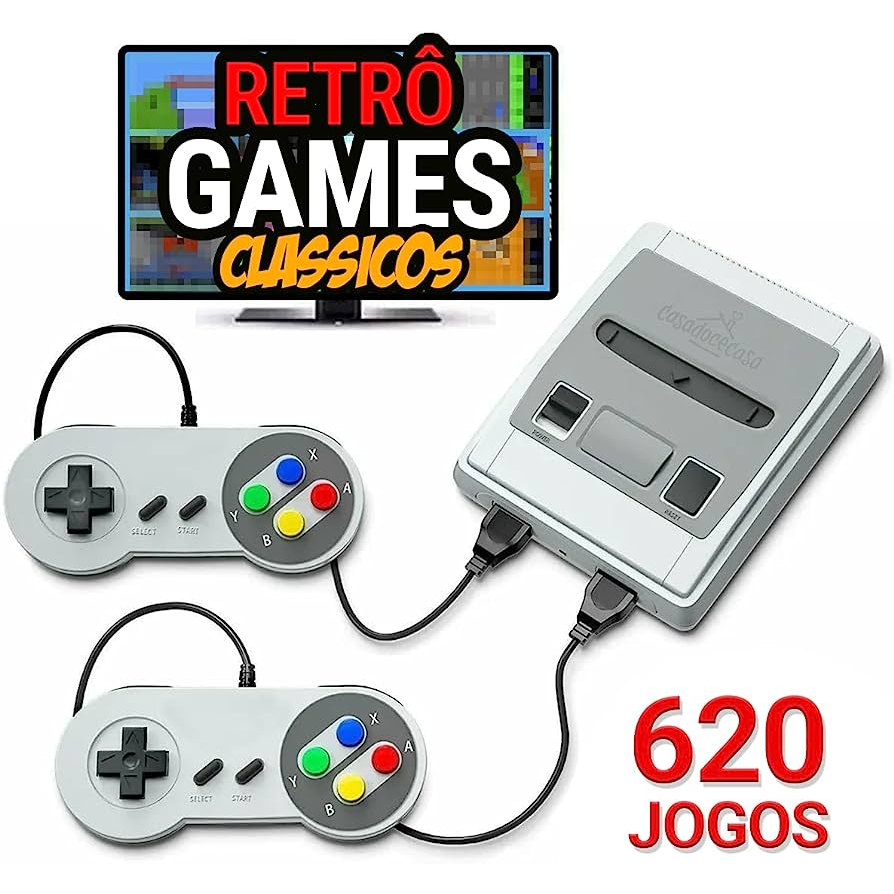 Vídeo Game Jogos Antigos Retro Console Para Tv 2 Controles Jogos Classicos