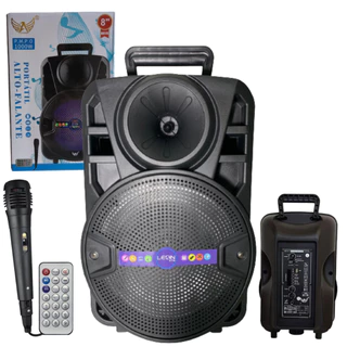 Caixa de Som Amplificada Karaokê Bluetooth 2000W Com Microfone e Controle Remoto