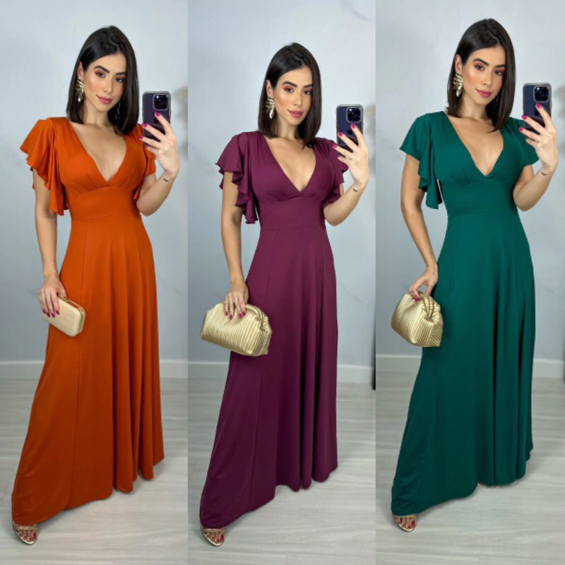 Vestido Longo Festa Casamento Formatura | Shopee Brasil