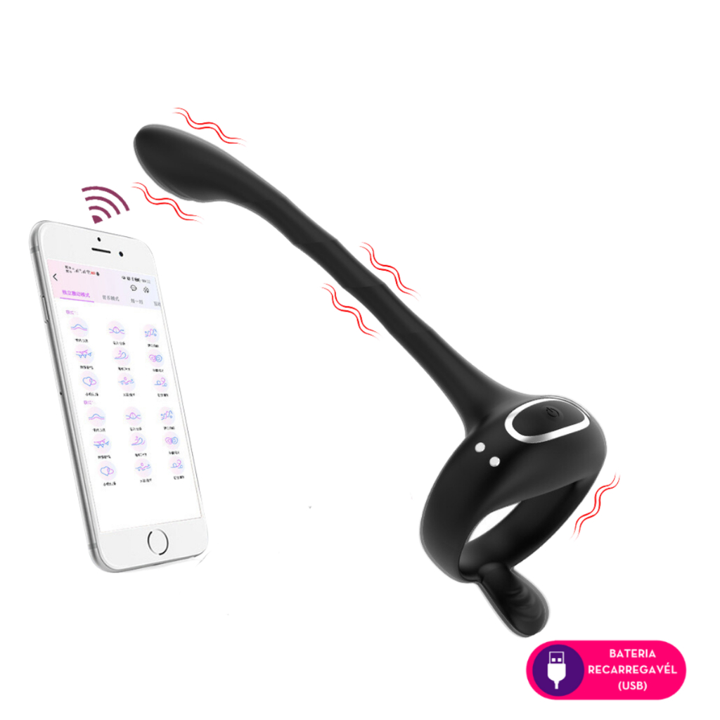 Anel Peniano Com Vibrador De Próstata Massageador Aplicativo App Celular