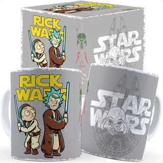 Caneca Divertida Rick And Morty Wars - Caixa Personalizada