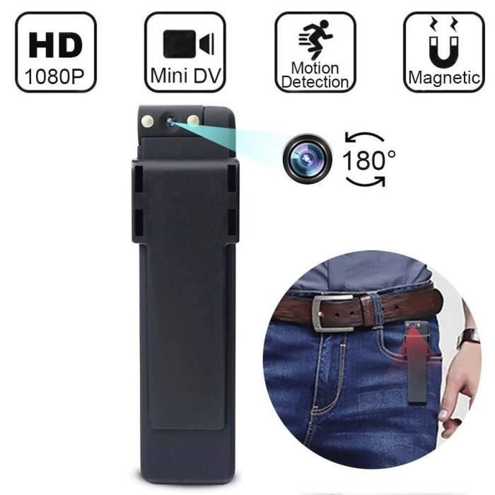 Câmera Corporal,Mini câmera digital 1080P Video Audio Recorder Micro Cam NapLoop Gravação Filmadora Detecção de movimento Suporte Cartão TF acompanha cartao16gb
