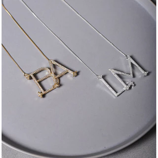 Colar monograma personalizado/letra iniciais microzircônias