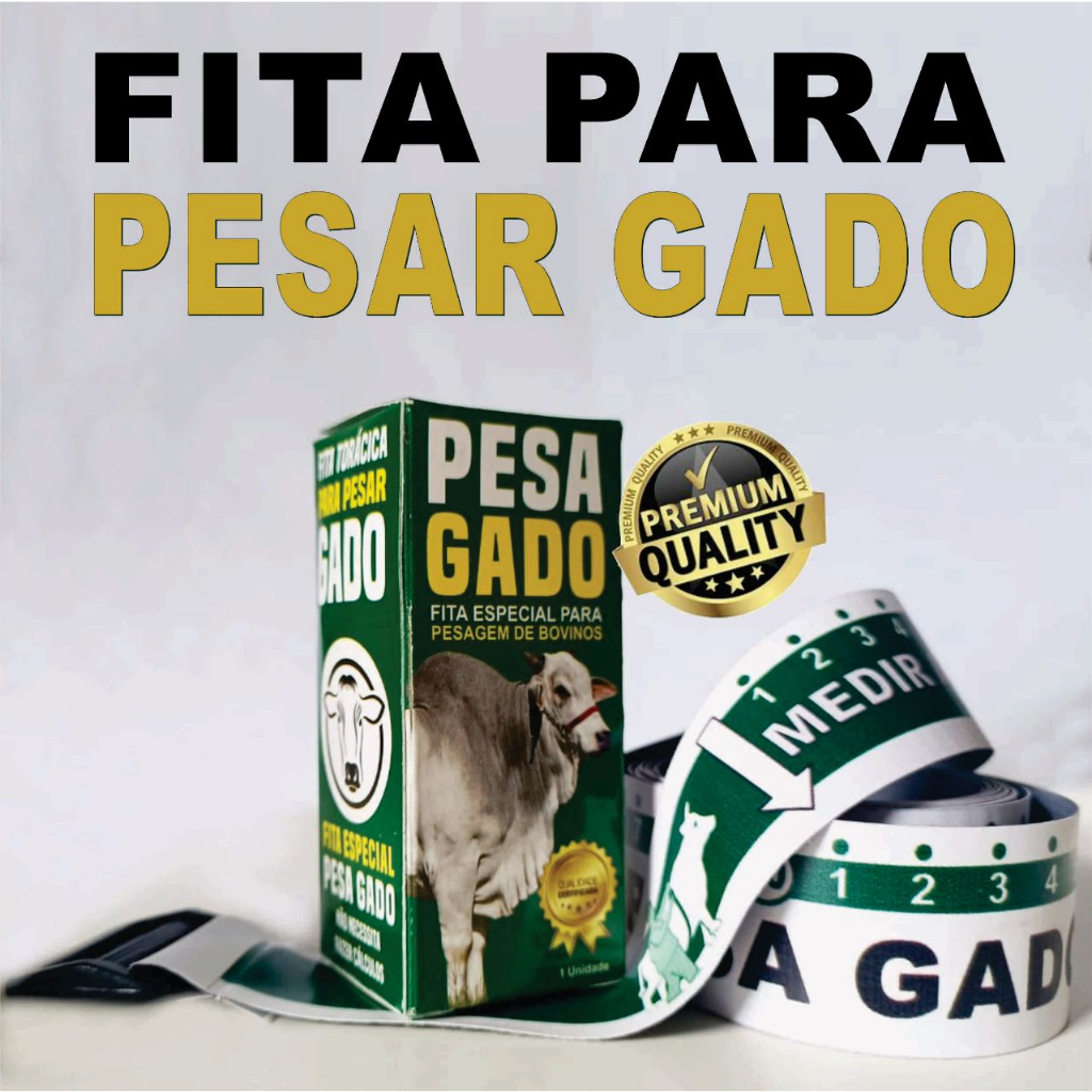 Fita Para Pesar Gado de Leite e Corte Fita Métrica Medidas de Pesagem de Bovinos Cálculo de Peso Fita Pesa Gado