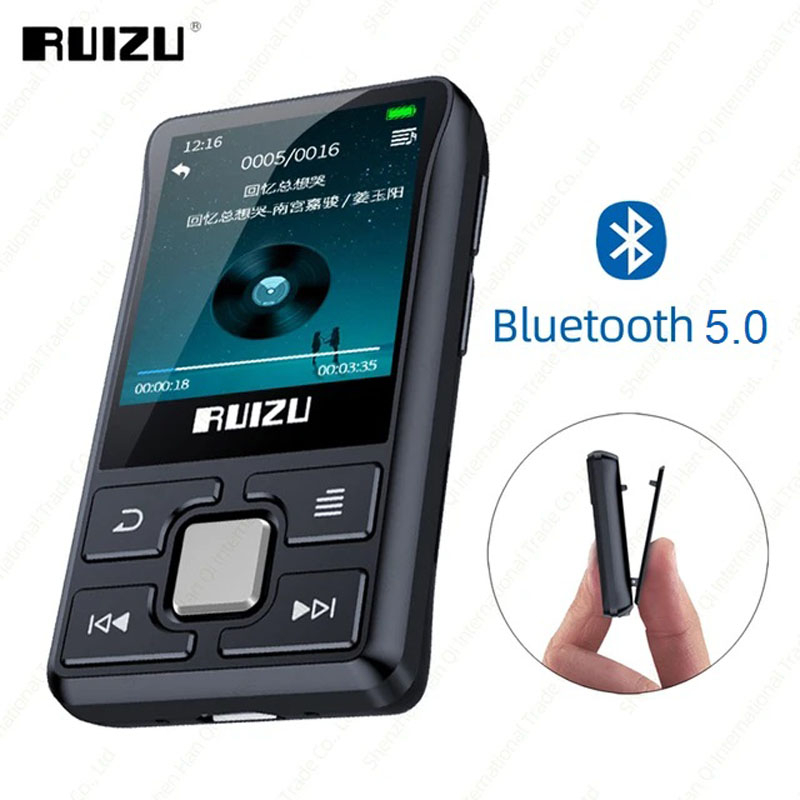 MP3 MP4 Player Ruizu X55 40gb Bluetooth Radio Gravador Relógio Pedômetro
