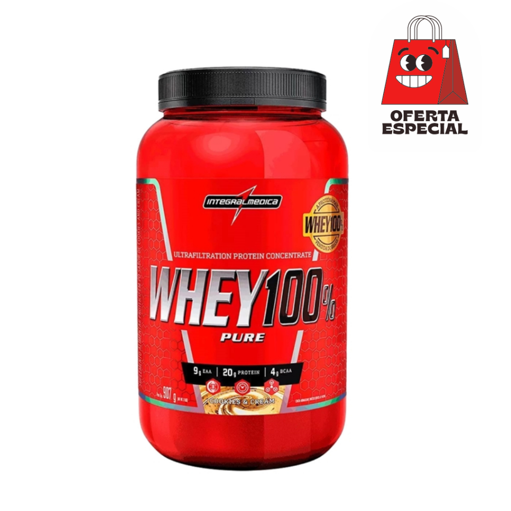 Whey Protein 100 Pure Integral Médica 900g Whey Concentrado Shopee