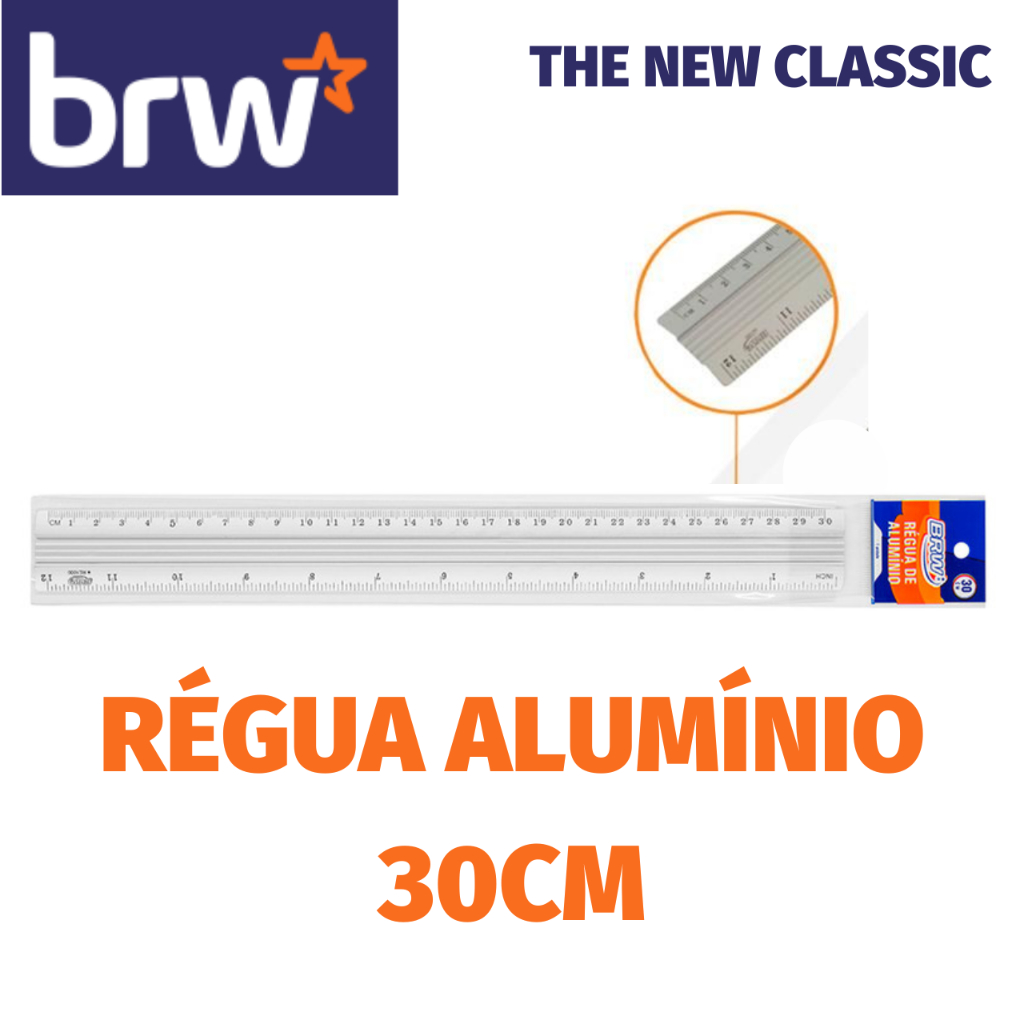 Régua de Alumínio BRW 30 cm | Shopee Brasil