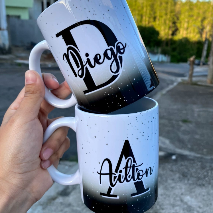 Caneca Personalizada Alfabeto Masculino com Inicial (letra e nome ...