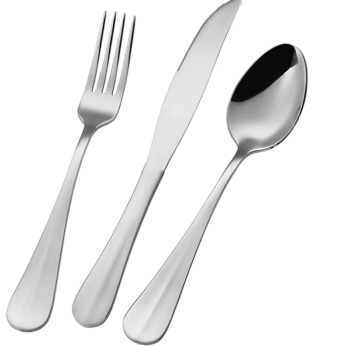 36 Peças Talheres De Aço Inox Faca Garfo Colher Cozinha Promoção