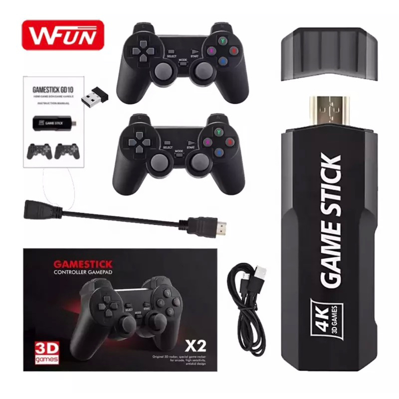 Console Game Stick 4k GD10 64GB 30000 MIL Jogos + 2 Controles | Shopee ...