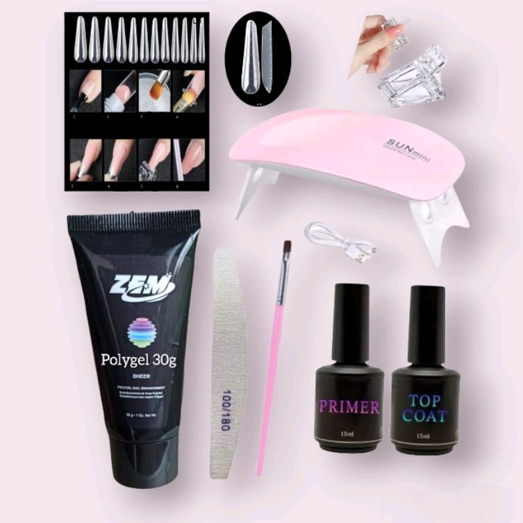 Kit Poligel Alongamento Unha Em Polygel Kit Completo Molde F Top Coat Primer Shopee Brasil