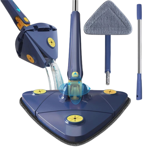Esfregão Triangulo Mop De Limpeza Ajustável Giratória 360°