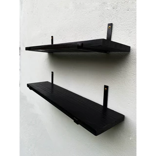 Kit 2 prateleiras de madeira com suporte invertido