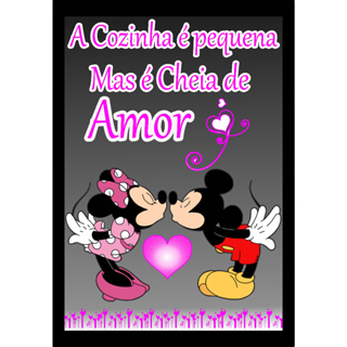 Adesivo Minnie e Mickey Mensagens Decorativas Md: 29x21 Á Prova D