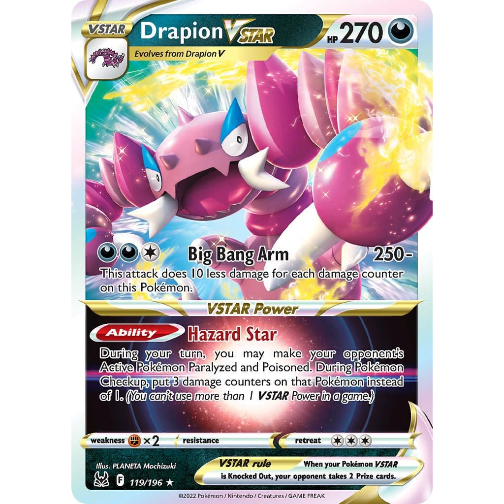 Drapion V Astro - Carta Pokémon Original Origem Perdida, Jogo de Tabuleiro  Original Copag Nunca Usado 76780139