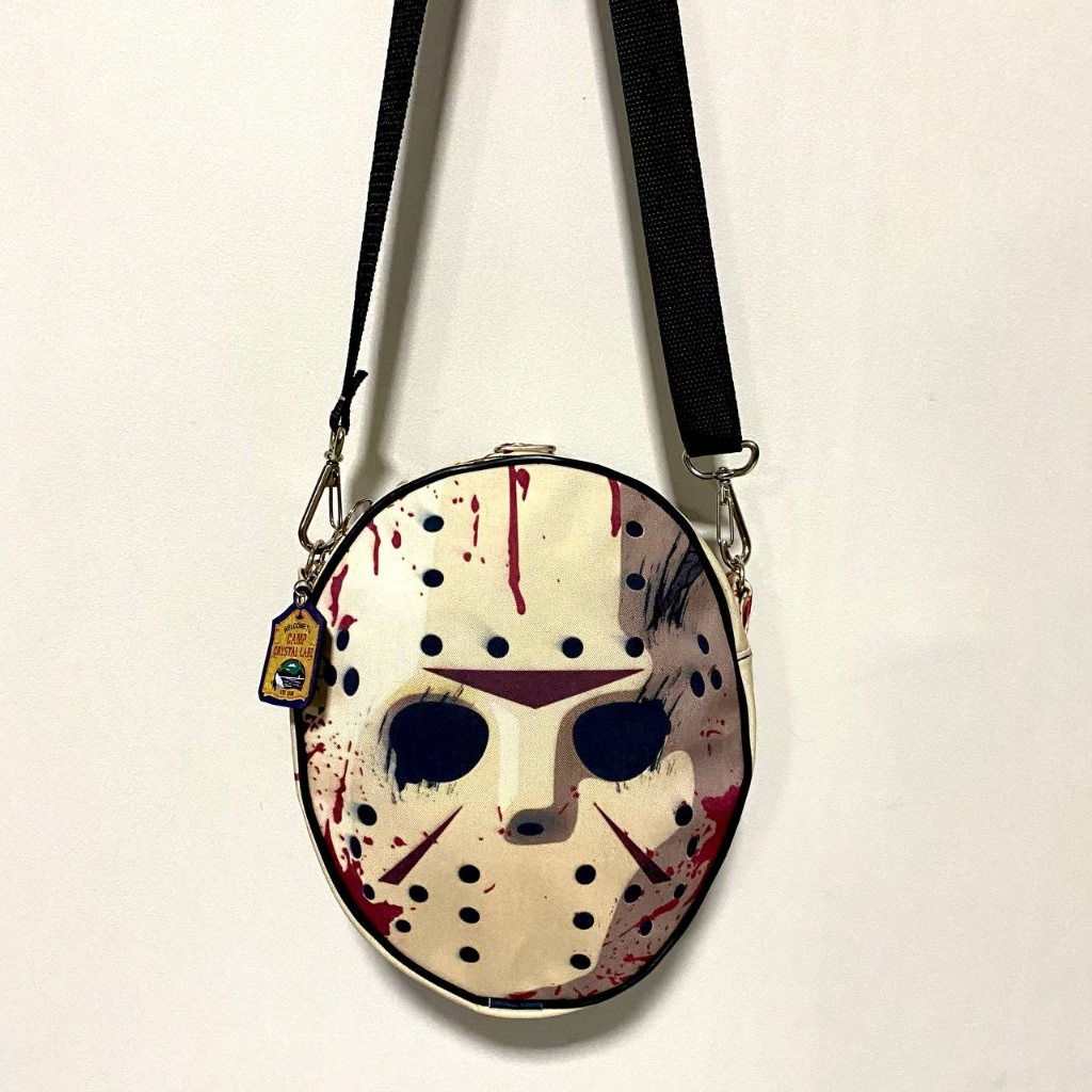 Mini mochila e bag jason voorhees filme sexta-feira 13 halloween terror horror trash versão sangue fake