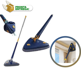 Esfregão Rodo de LimpezaTriangular MOP Com Giro 360º Limpa Janelas Vidros Chão Giratório