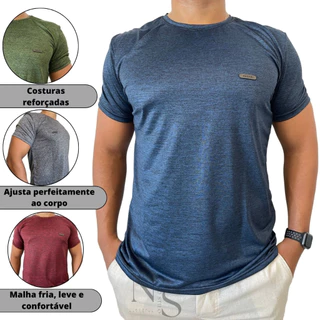 4 Camisetas Masculinas Malha Fria Kit Dry Fit Camisa Treino Academia