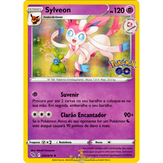 2 Cartas Pokemon Kit de Evoluções Sylveon Eevee Diversos Modelos Pronta  Entrega