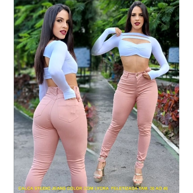 Calça jeans hot sale cor de pele