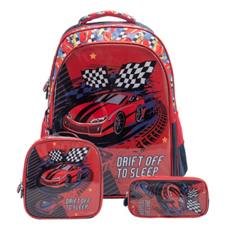 Kit Mochila Escolar Infantil de Rodinhas Menino Bolsa Resistente Impermeável Com Lancheira e Estojo